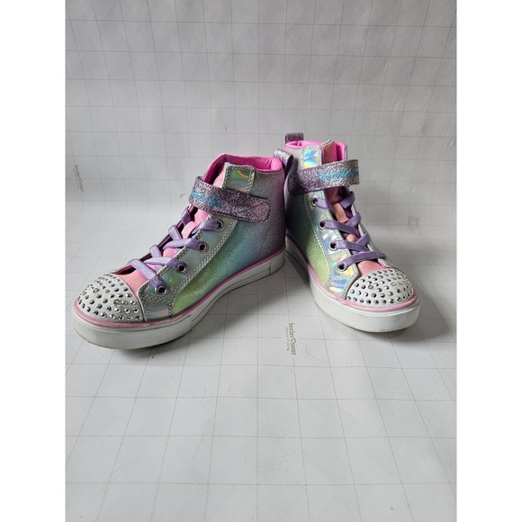 Skechers Twinkle Toes Girls Light Up High Top Sneakers – Size 13 (US Youth) - Picture 1 of 9